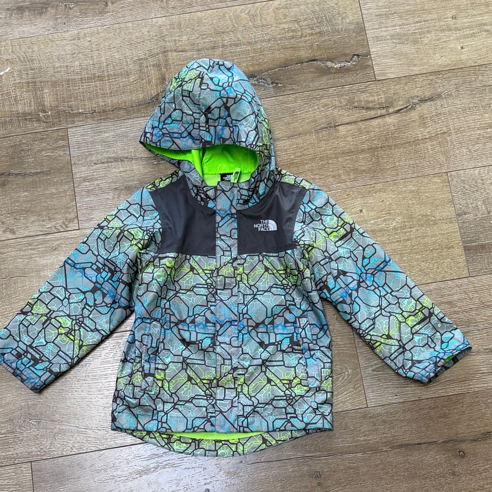 The North Face Kids' Blue and Green Patterned Jacket